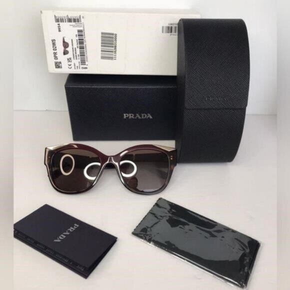 💯- Authentic New Dark Brown Cat Eye Ladies Sunglasses PR 02WSF 07C0D1 56","desc - Picture 5 of 12